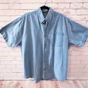 Men's Blue Denim Shirt by Rugged Earth Size Large Business Casual Summer